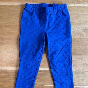 Hanna Anderson blue jeans with black hearts